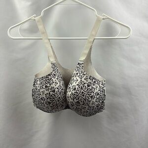 SOMA Vanishing Back Full Coverage Bra - 34DD Black White Front Close